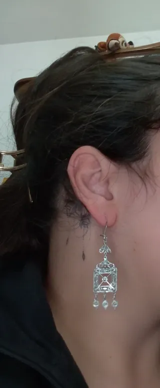 Orecchini vintage filigrana argento 925 art decò