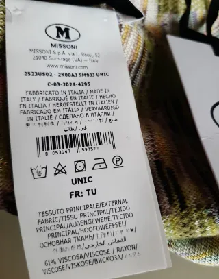 Berretto unisex Missoni nuovo con cartellino
