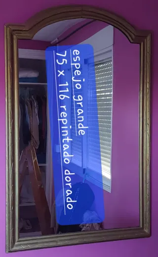 Espejo grande dorado 75x116