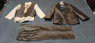 Traje niño elegante gris 18/24 meses