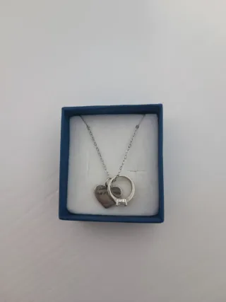 Colgante Corazón y Anillo Plata