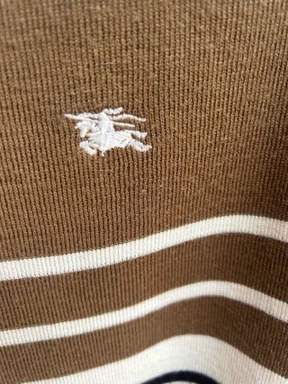 Jersey Burberry Rayas Marrón Negro Blanco Talla M