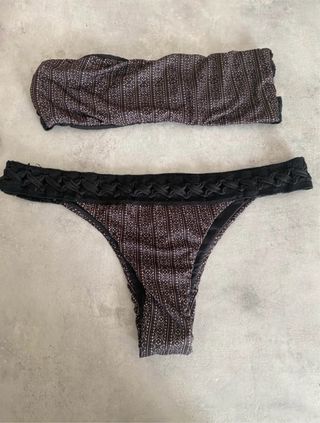 Costume a fascia fantasia marrone e nero