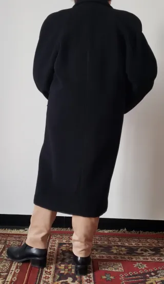 Cappotto Lana Mohair Nero Vintage