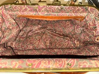 Bolso vintage ante y cuero marrón