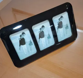 Marco de fotos triple negro