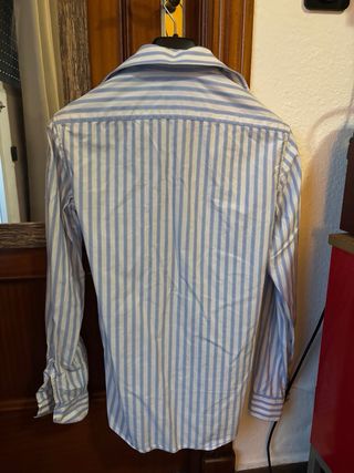 Camisa JVZ Rayas Azul y Blanco Talla S