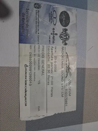 Entrada Concierto Radio Bemba Sound System