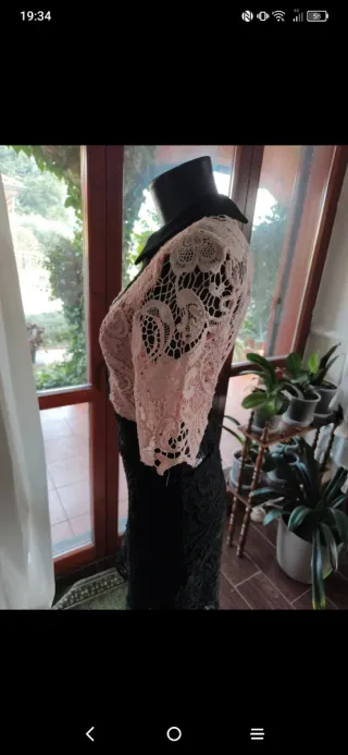 Abito pizzo rosa e nero