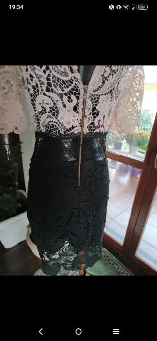 Abito pizzo rosa e nero