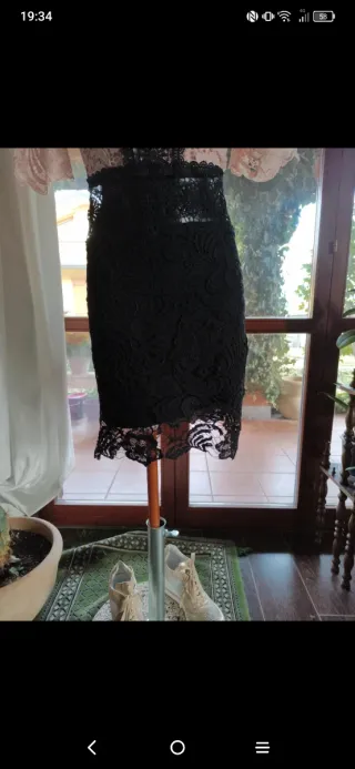 Abito pizzo rosa e nero