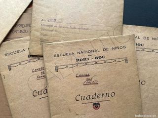 Libretas escolares exiliada Portbou Guerra Civil
