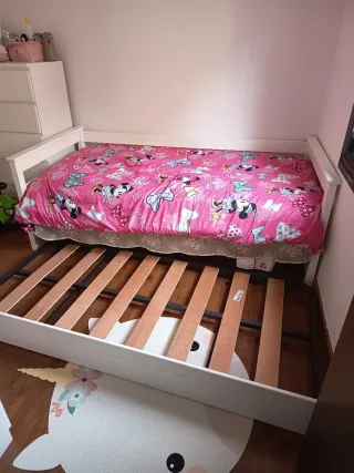 Cama nido blanca 90x190 con arrastre
