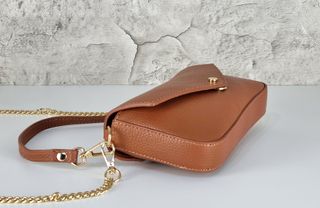 Bolsito de Piel Genuina - Camel - Italy