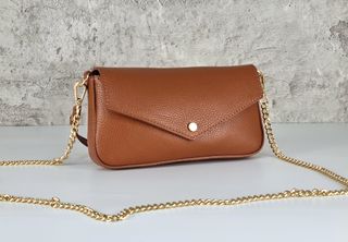 Bolsito de Piel Genuina - Camel - Italy