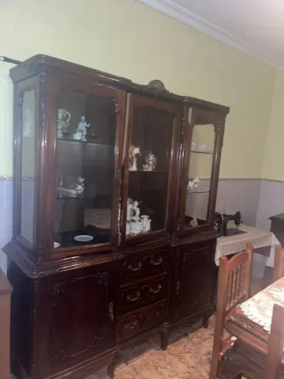 Vitrina de madera y cristal