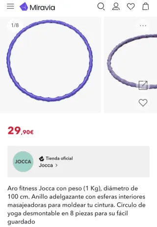 Aro fitness con peso Jocca. NUEVO