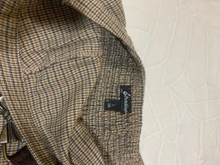 Vestido marrón de pata de gallo sin tirantes