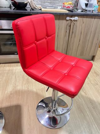 Juego de 2 Sillas de Bar Rojas