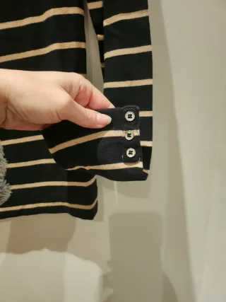 Camiseta rayas botones manga larga