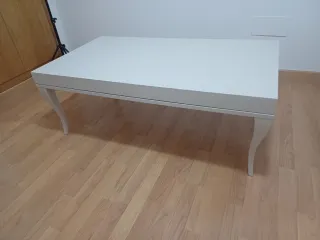 Mesa centro elevable blanco roto/beige