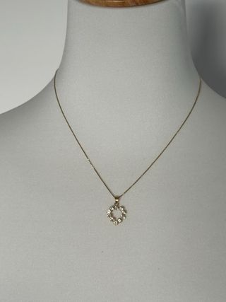 Ciondolo cuore oro bianco zirconi