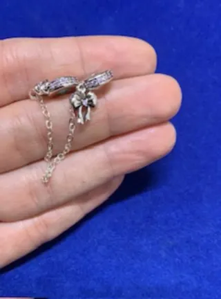 Cadena Seguridad lazo niña Pulsera Pandora Plata