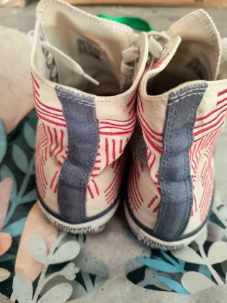 Converse All Star Scarpe Alte Rosse Bianche