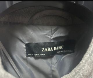 Abrigo corto gris mujer