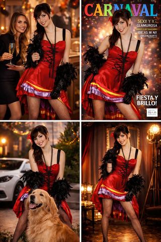 Disfraz Carnaval Cabaretera Mujer Talla M-L