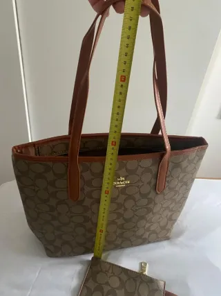 Bolso grande Coach beige y marrón