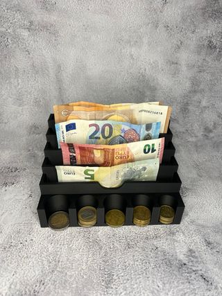 Organizador de billetes y monedas. Org. de dinero.