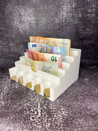 Organizador de billetes y monedas. Org. de dinero.