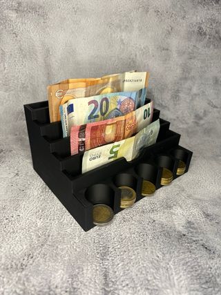 Organizador de billetes y monedas. Org. de dinero.