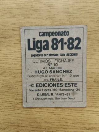 Pack 9 Cromos TOP Liga 81-82