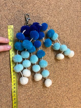 Portachiavi Pompon Degradato Blu