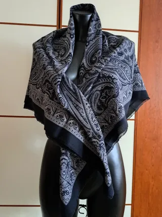 Foulard Gim Renoir Paisley Nero Grigio