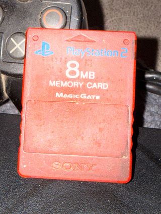 Pack PS2 Slim + Mando + Tarjeta Memoria Roja