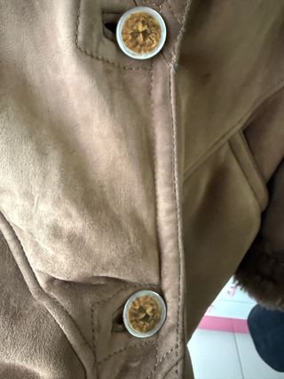 Montone marrone 100% vera pelle scamosciata