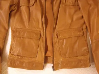 Chaqueta CUERO PIEL CAMEL chamarra chalecos