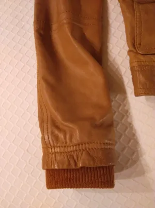 Chaqueta CUERO PIEL CAMEL chamarra chalecos