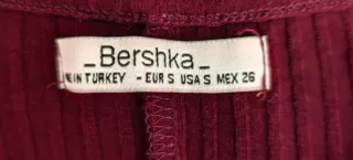 Vestido midi canalé burdeos Bershka talla S