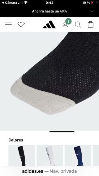 Dos pares de medias Adidas Milano talla 40/42