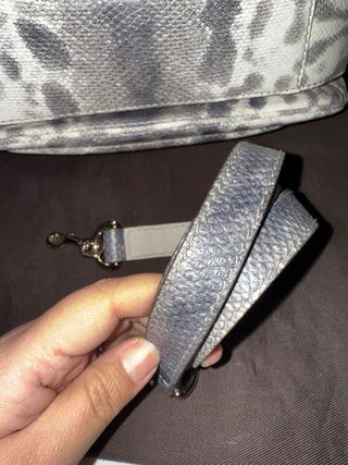 Bolso Gucci Vintage Piel Serpiente Gris/Blanco