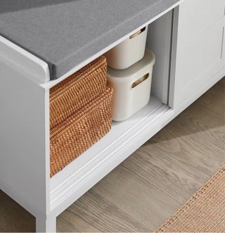 Banco Cómoda con Asiento Acolchado Blanco 2ud.