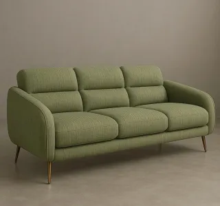 Divano Curvo in Velluto Giallo