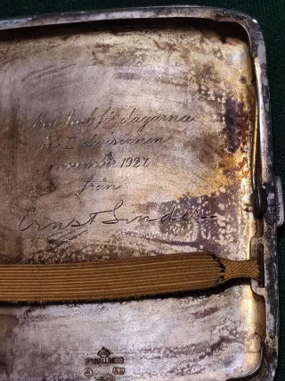 Pitillera Suiza Plata Ley  con Sellos