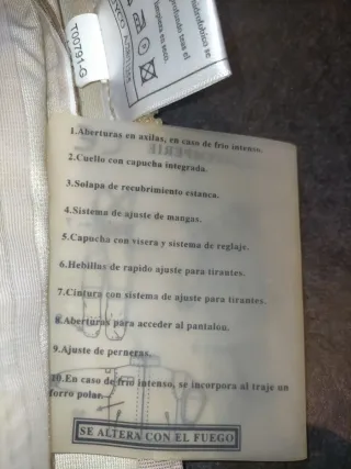 Traje intemperie: CHAQUETA+ POLAR + PANTALON