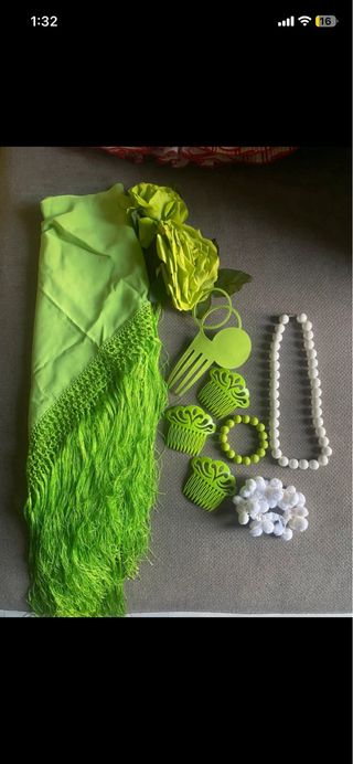 Traje Flamenca Niña Blanco Lunares Rojos