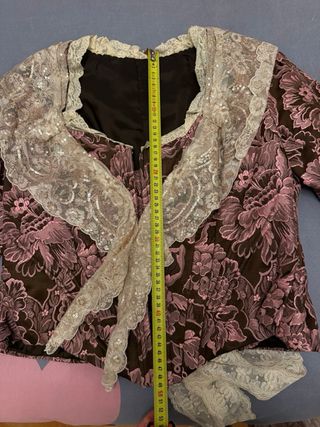 Traje Fallera marrón y Rosa medidas en fotos